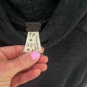 Free People grey turtleneck with split back